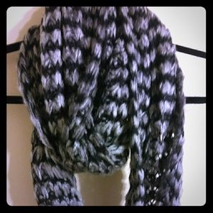 Black and silver infinity scarf